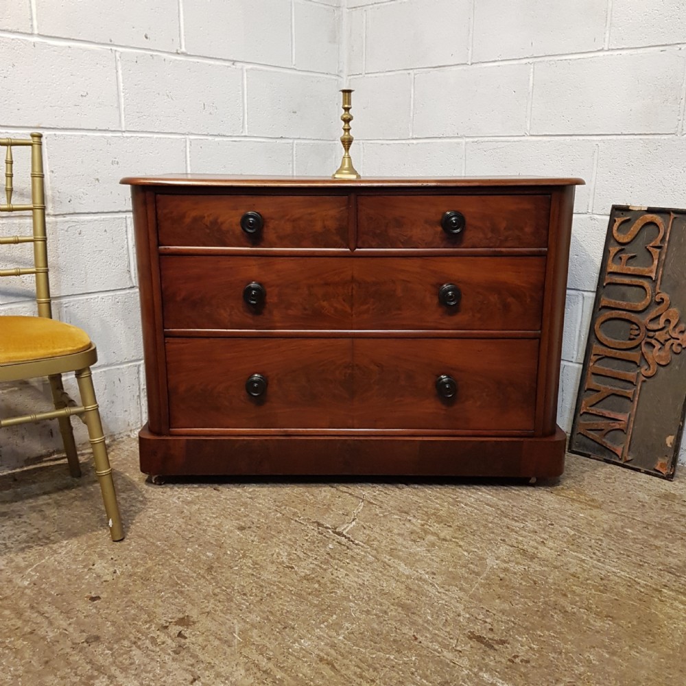 ANTIQUE VICTORIAN MAHOGANY CHEST OF DRAWERS C1880