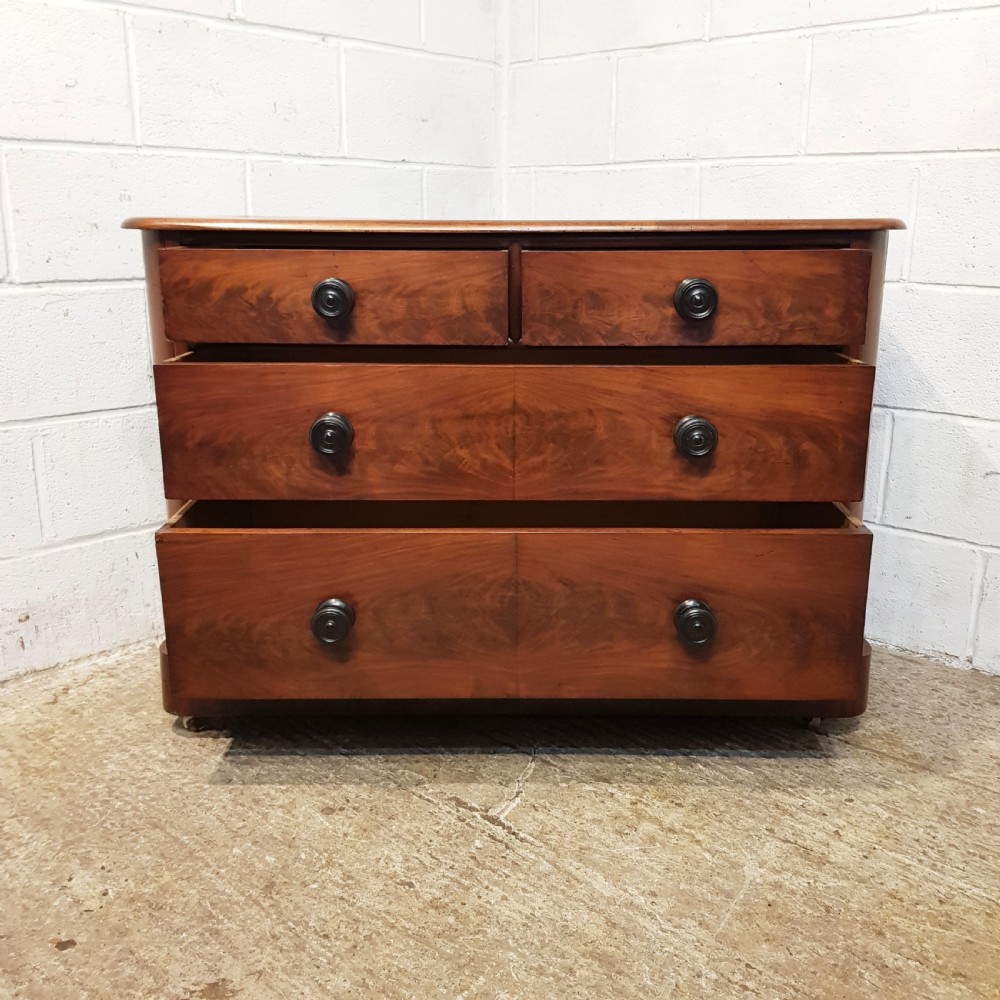 ANTIQUE VICTORIAN MAHOGANY CHEST OF DRAWERS C1880 View V