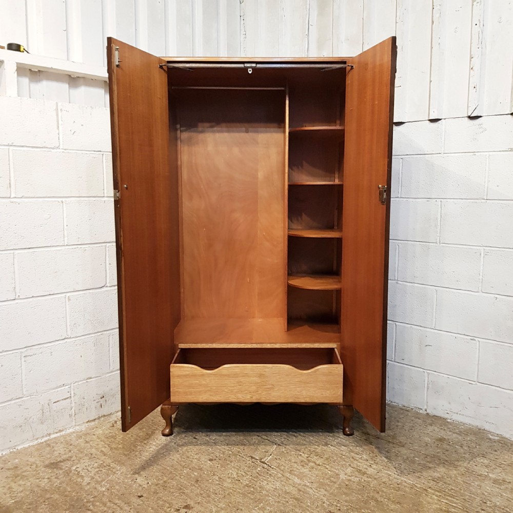 ANTIQUE ART DECO BURR WALNUT GENTLEMANS FITTED WARDROBE C1920 View V