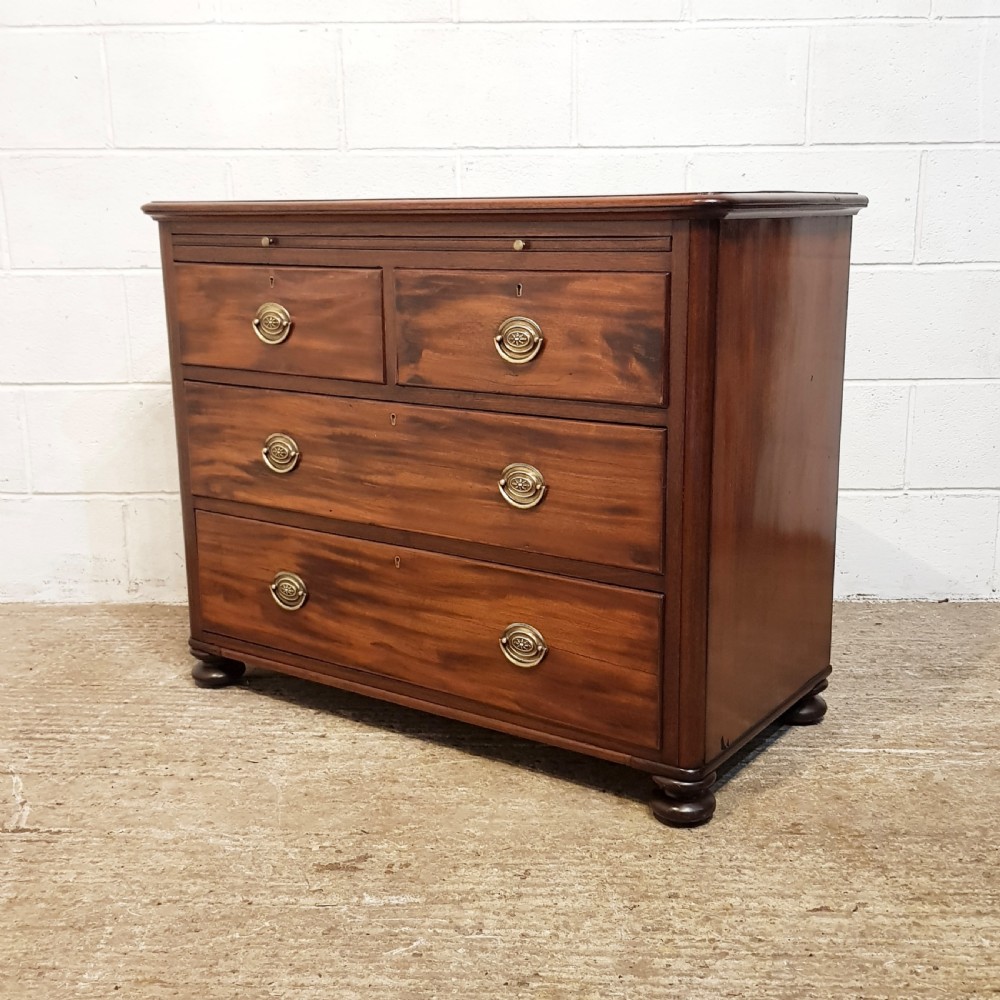ANTIQUE EARLY VICTORIAN MAHOGANY BACHELORS CHEST OF DRAWERS C1840 View IX