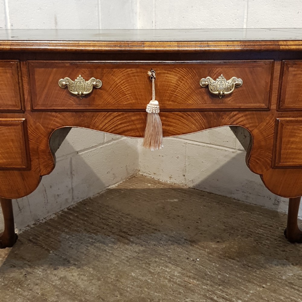 ANTIQUE BURR WALNUT QUEEN ANNE DESK C1920 View III