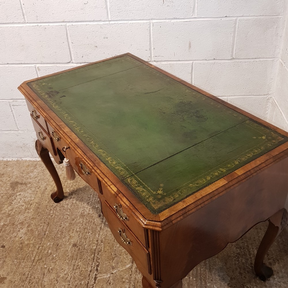 ANTIQUE BURR WALNUT QUEEN ANNE DESK C1920 View V