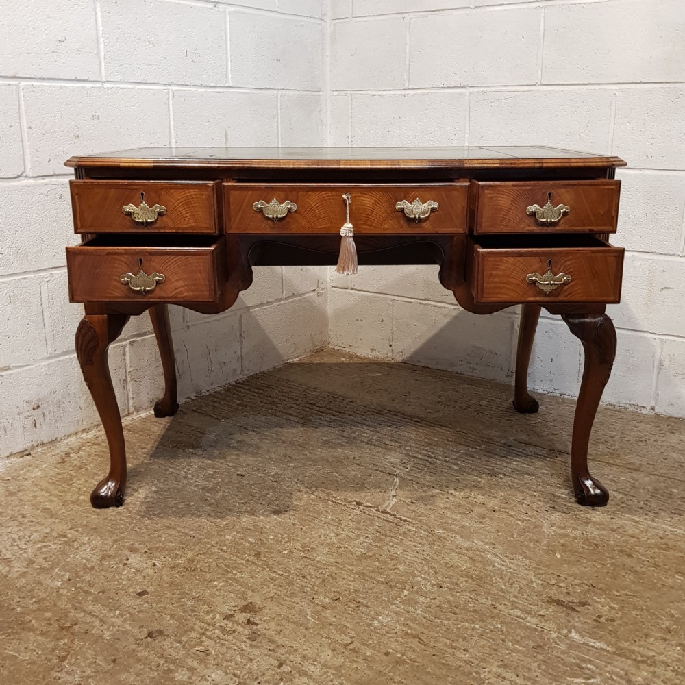 ANTIQUE BURR WALNUT QUEEN ANNE DESK C1920 View VIII