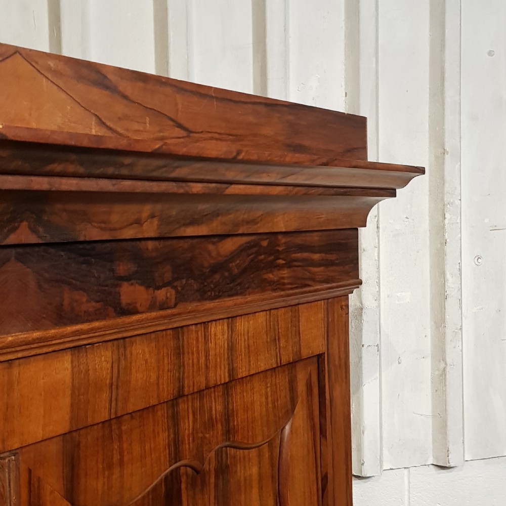 ANTIQUE 18TH CENT BIEDERMEIER BURR WALNUT DOUBLE ARMOIRE C1840 View VII