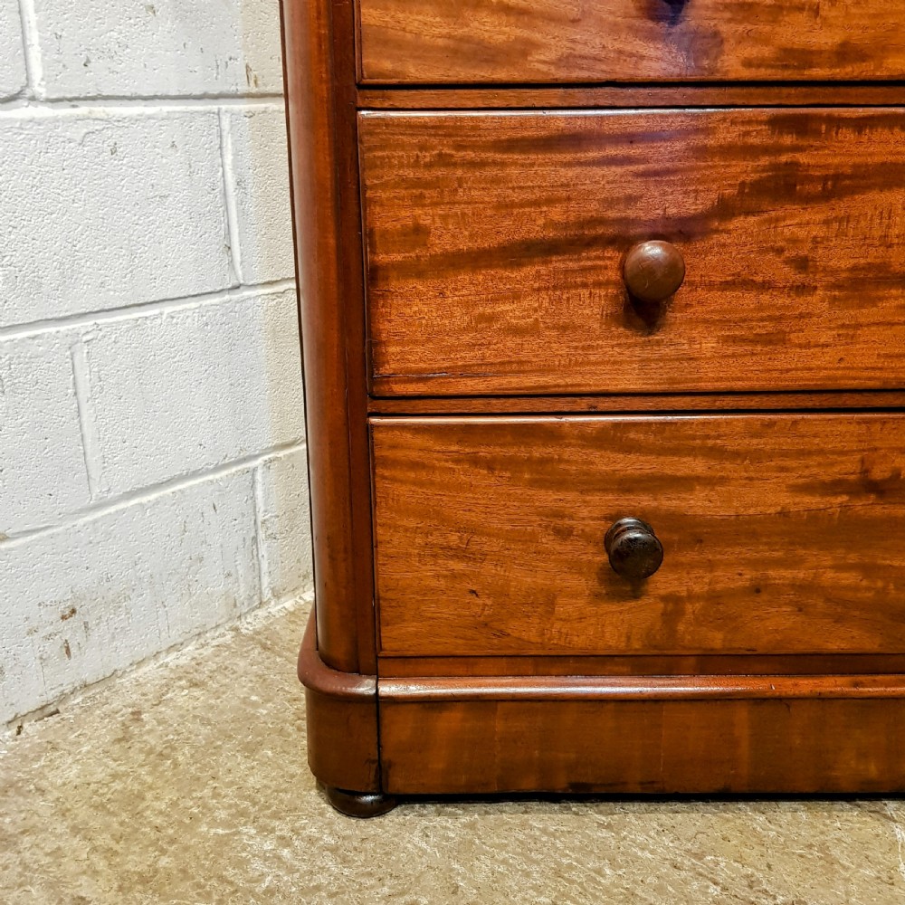 ANTIQUE VICTORIAN MAHOGANY FOUR HEIGHT CHEST OF DRAWERS C1880 View III