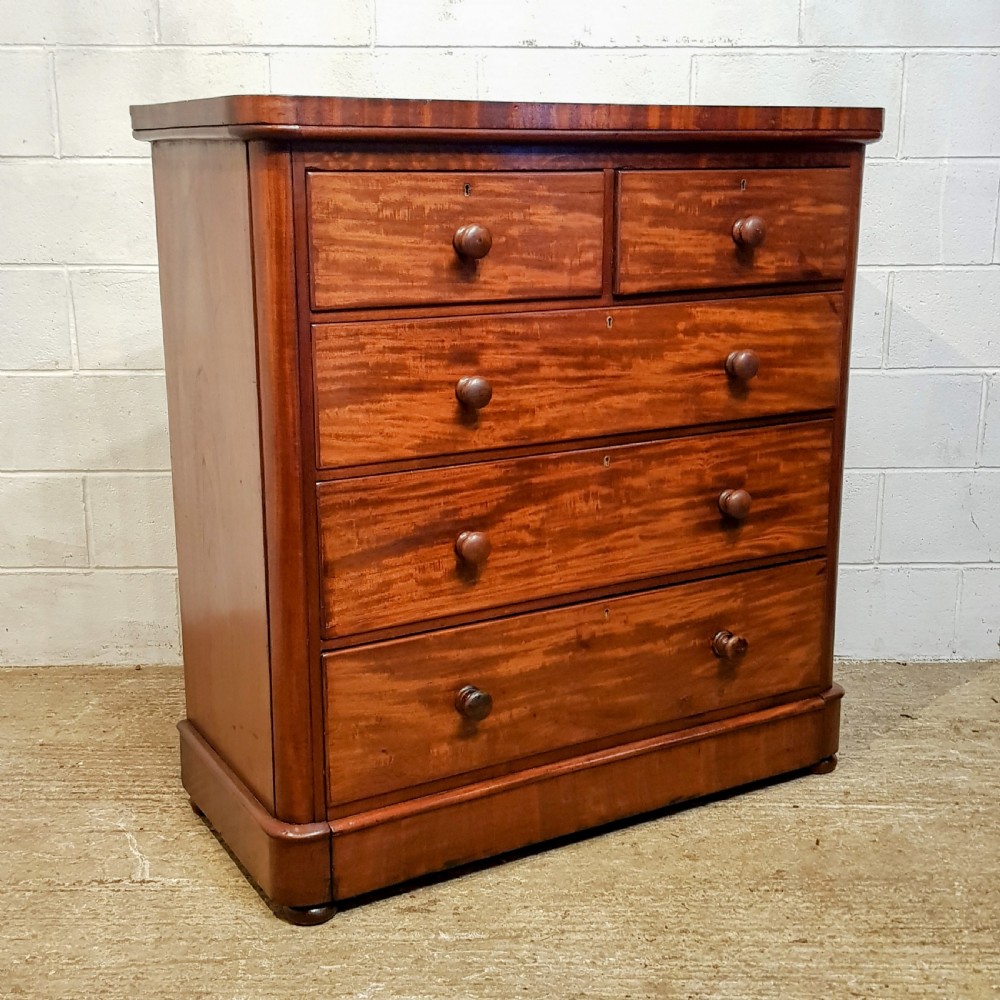 ANTIQUE VICTORIAN MAHOGANY FOUR HEIGHT CHEST OF DRAWERS C1880 View V