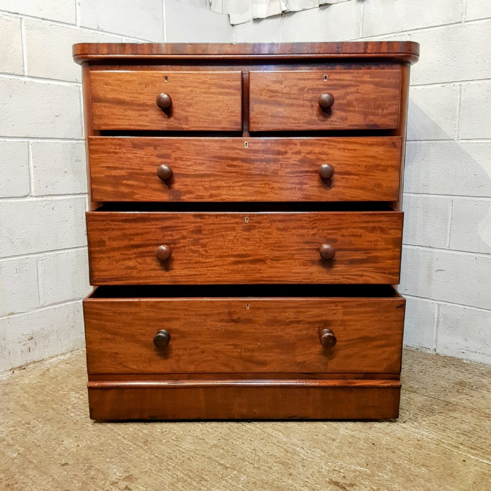 ANTIQUE VICTORIAN MAHOGANY FOUR HEIGHT CHEST OF DRAWERS C1880 View VI