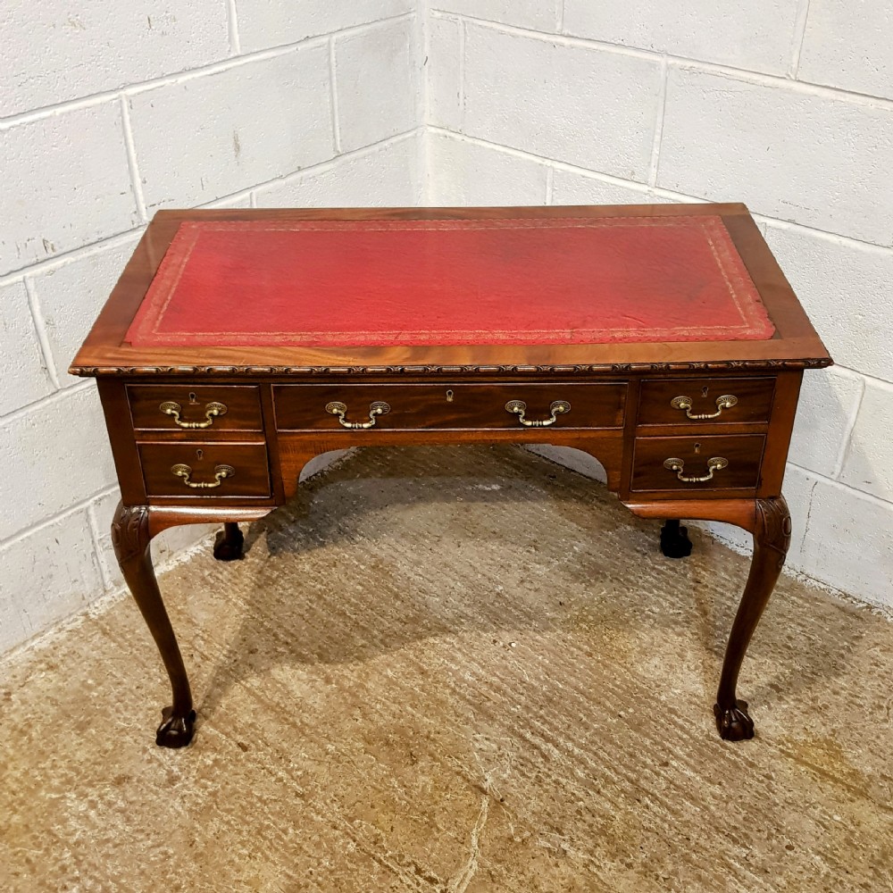 AN ANTIQUE SMALL MAHOGANY EDWARDIAN DESK View XIII