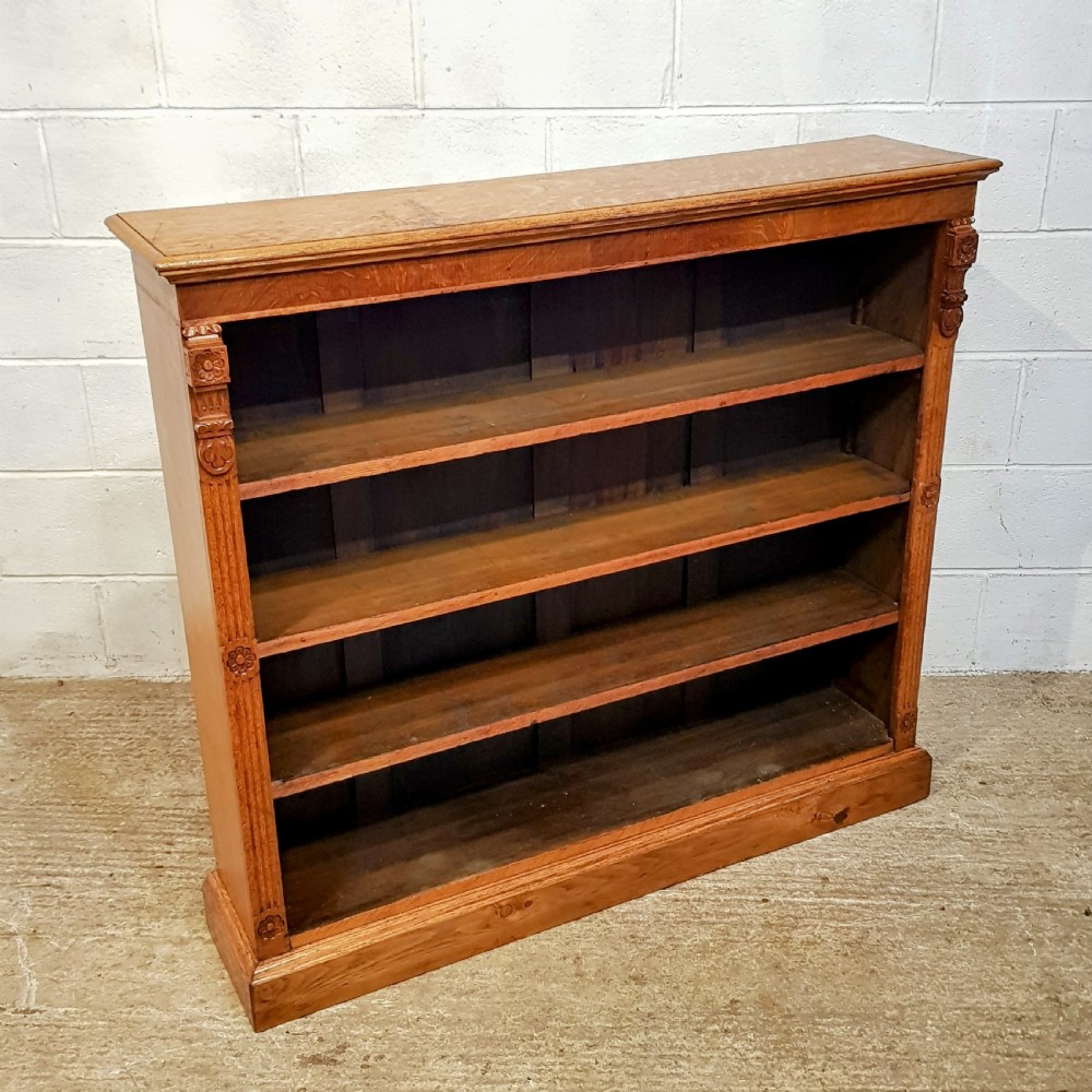 AN ANTIQUE EDWARDIAN OAK OPEN BOOKCASE C1900 View II