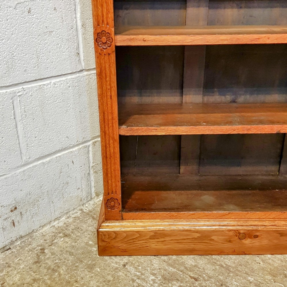 AN ANTIQUE EDWARDIAN OAK OPEN BOOKCASE C1900 View IV