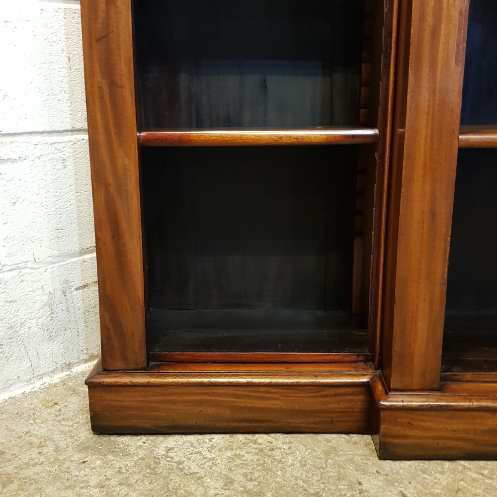 AN ANTIQUE VICTORIAN BREAKFRONT OPEN BOOKCASE C1880 View VII