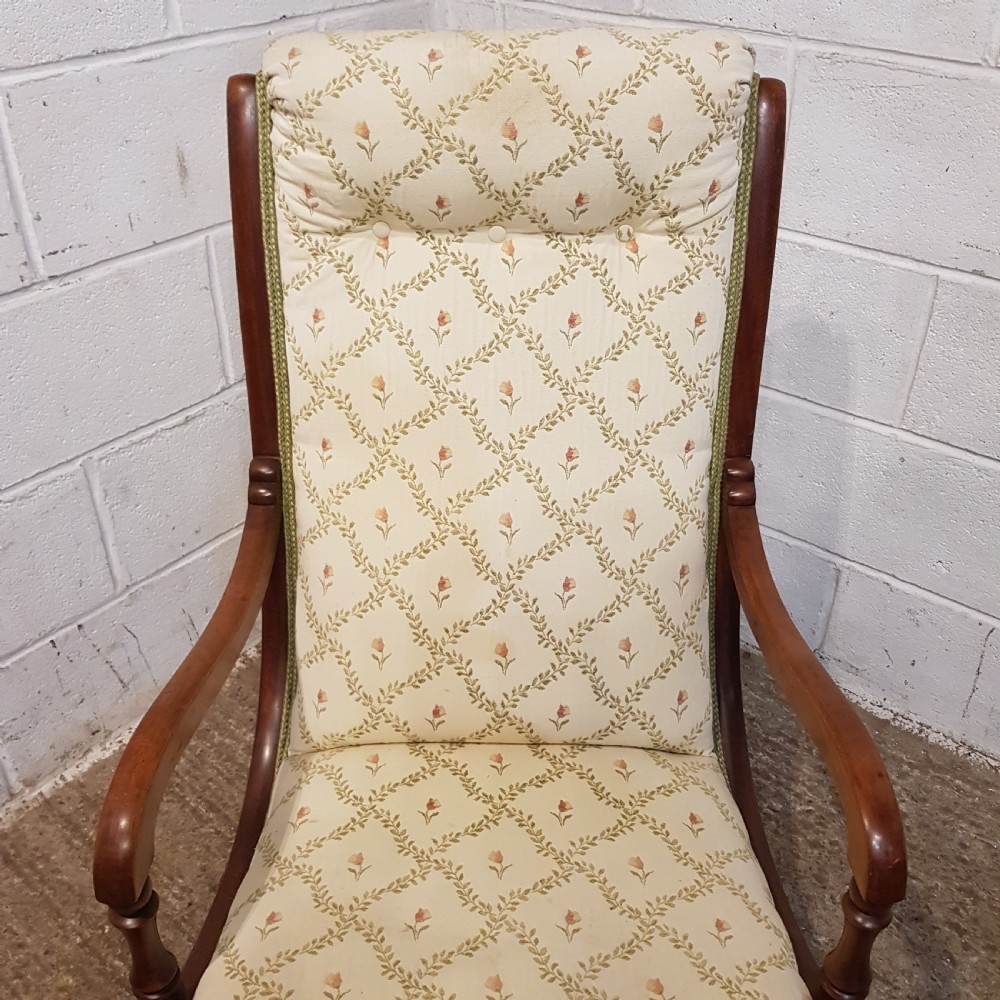 AN ANTIQUE PAIR OF EDWARDIAN X FRAMED CHAIRS C1920 View II