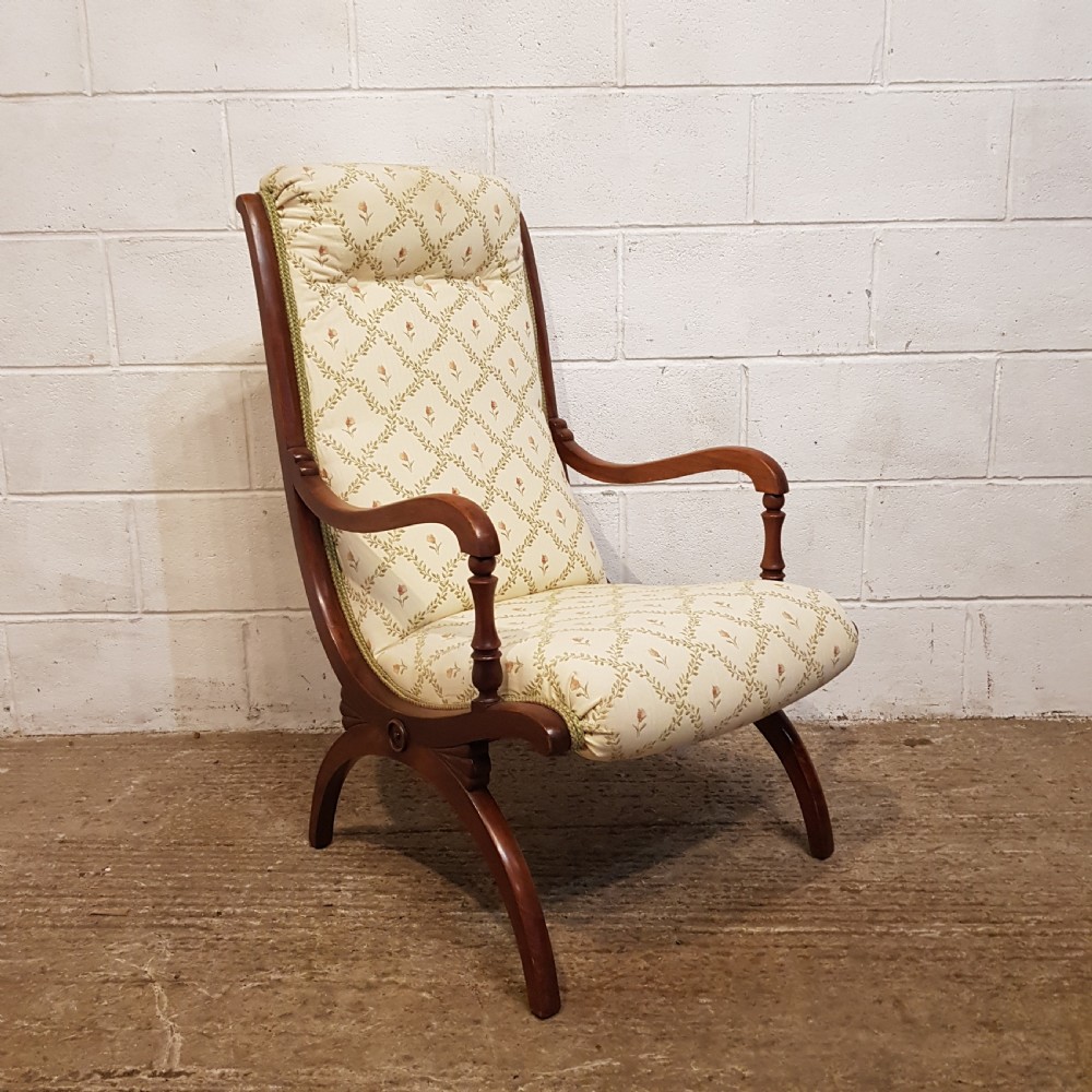 AN ANTIQUE PAIR OF EDWARDIAN X FRAMED CHAIRS C1920 View VII