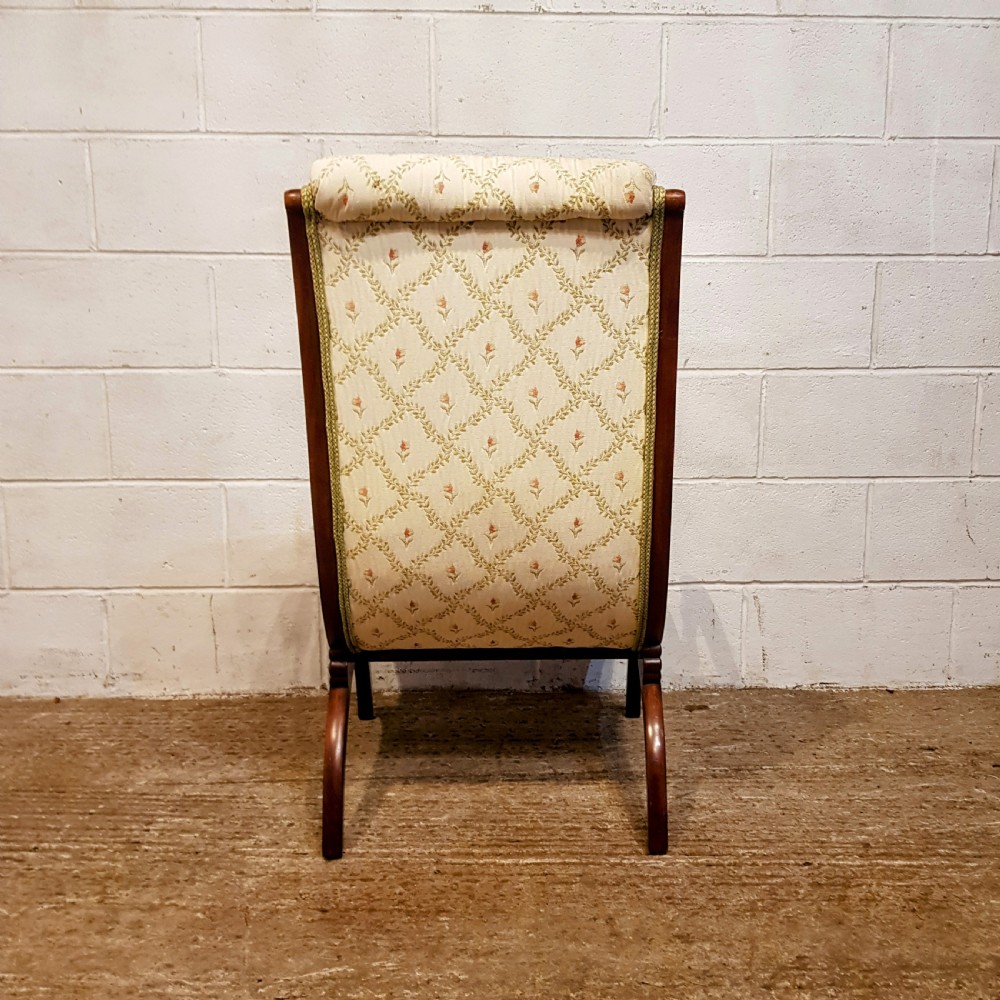 AN ANTIQUE PAIR OF EDWARDIAN X FRAMED CHAIRS C1920 View IX