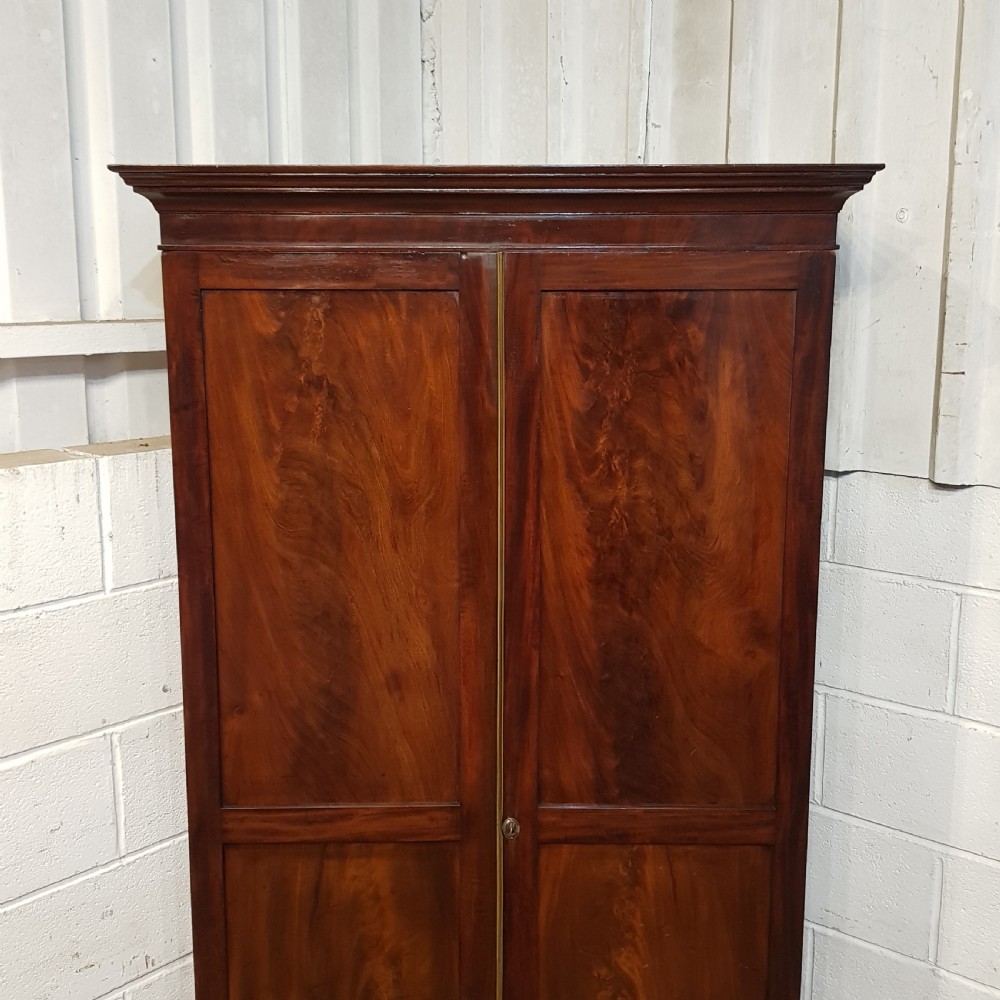 AN ANTIQUE REGENCY MAHOGANY SMALL WARDROBE C1810 View VII