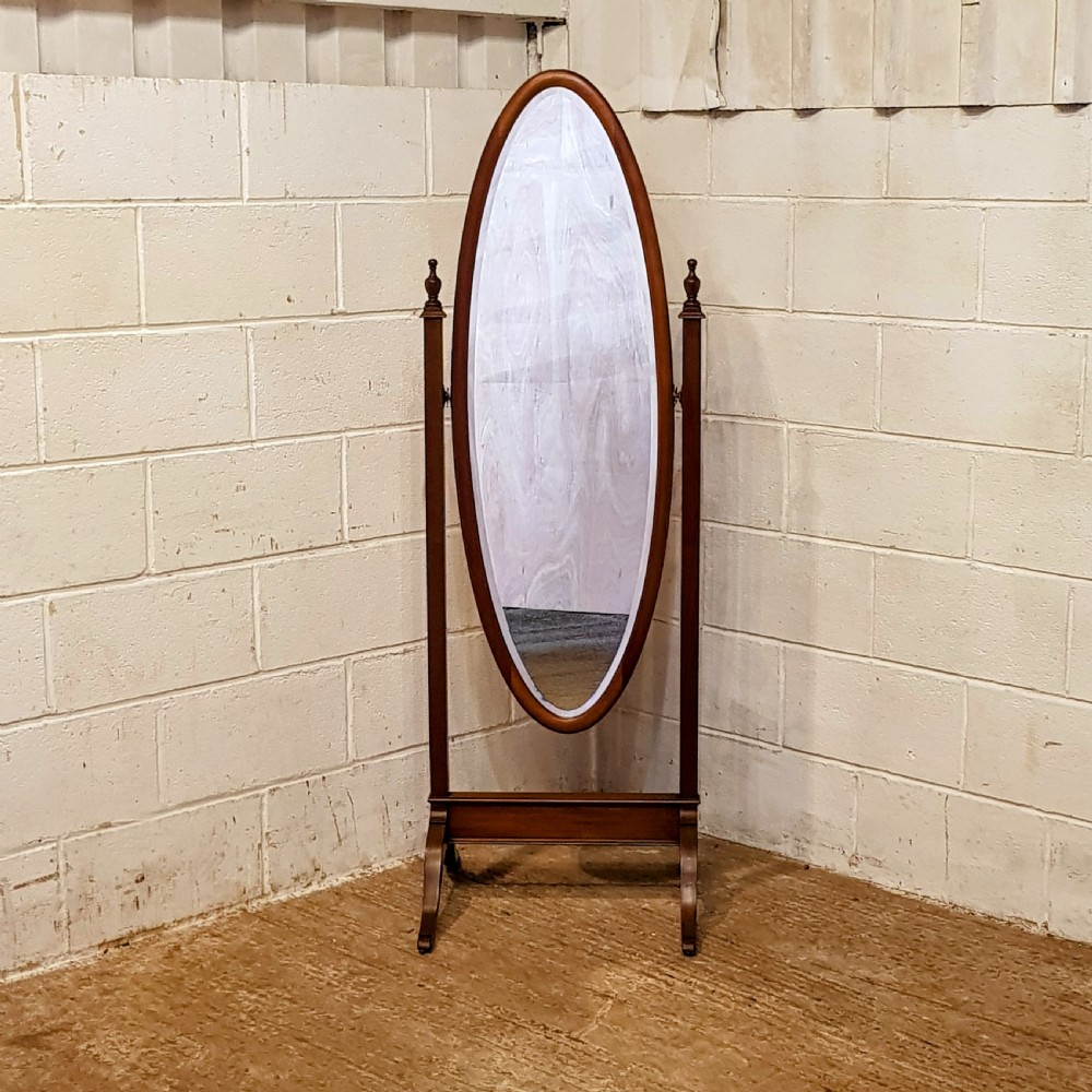 AN ANTIQUE MAHOGANY CHEVAL MIRROR C1910 View V