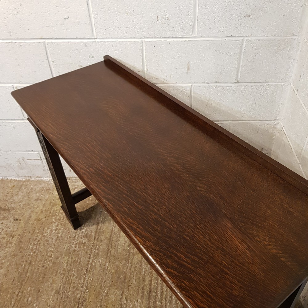 AN ANTIQUE OAK CARVED CONSOLE TABLE C1920 View V