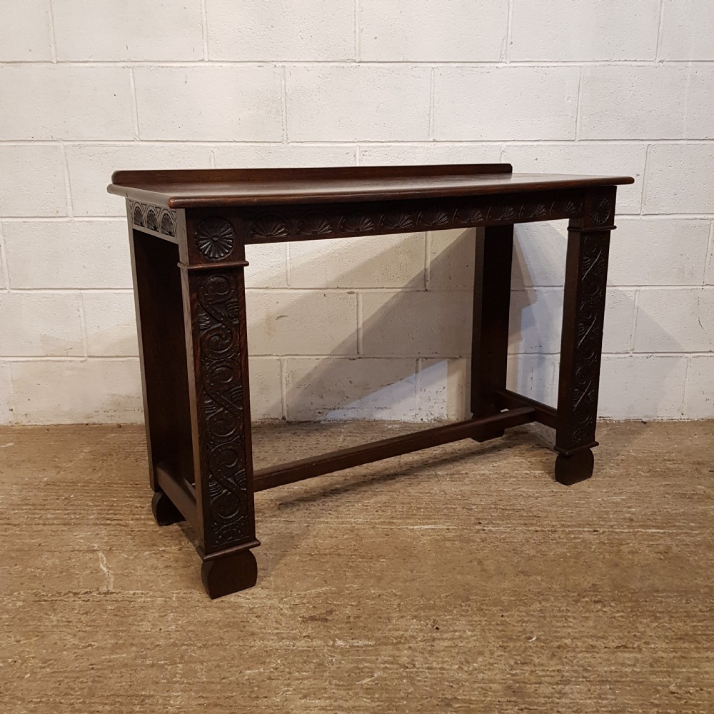 AN ANTIQUE OAK CARVED CONSOLE TABLE C1920 View VI