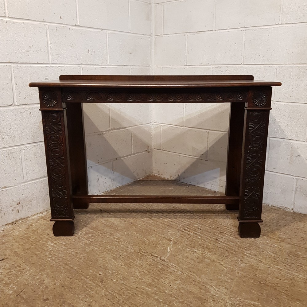AN ANTIQUE OAK CARVED CONSOLE TABLE C1920 View VII