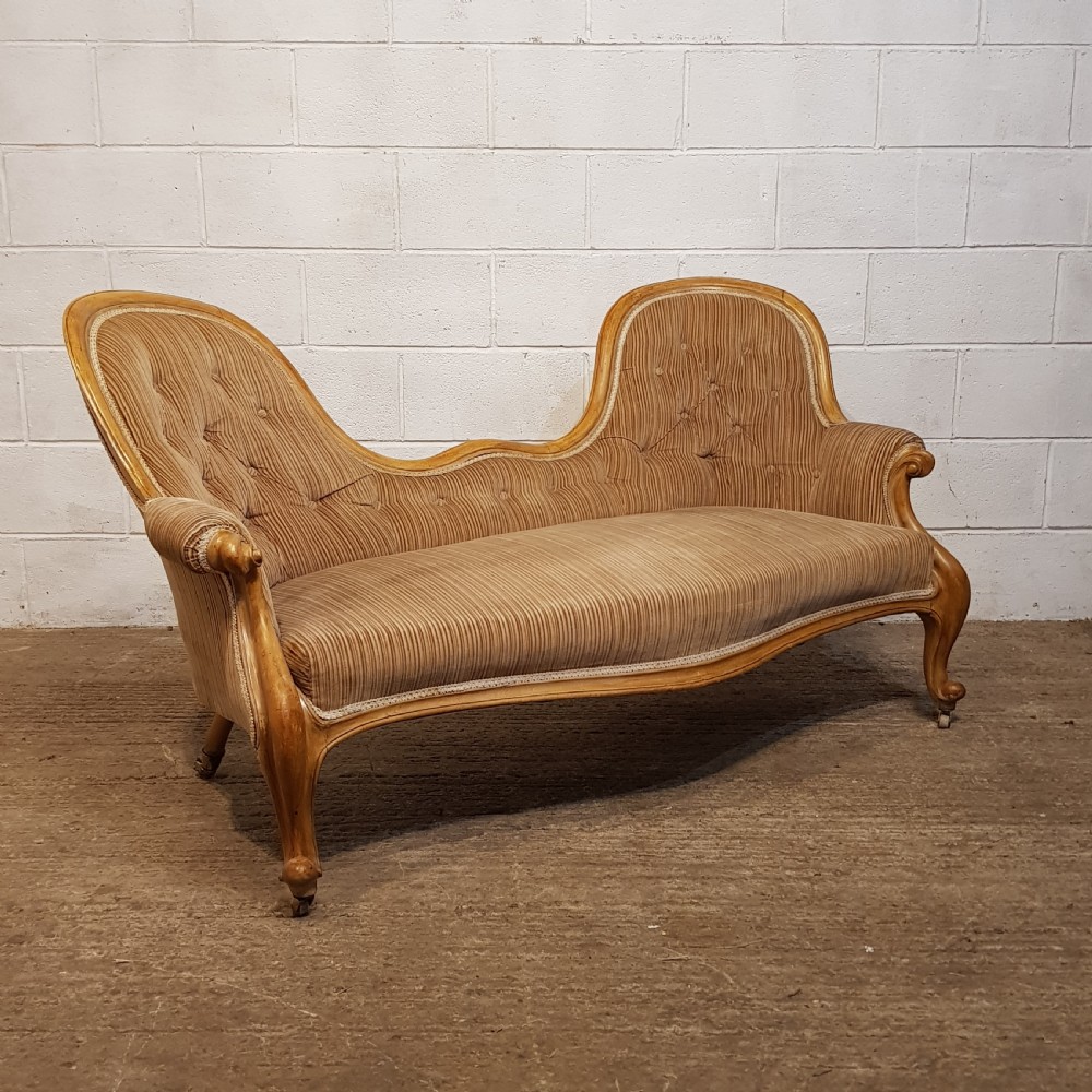 AN ANTIQUE VICTORIAN SATINWOOD SHOW FRAME SOFA C1870 View III