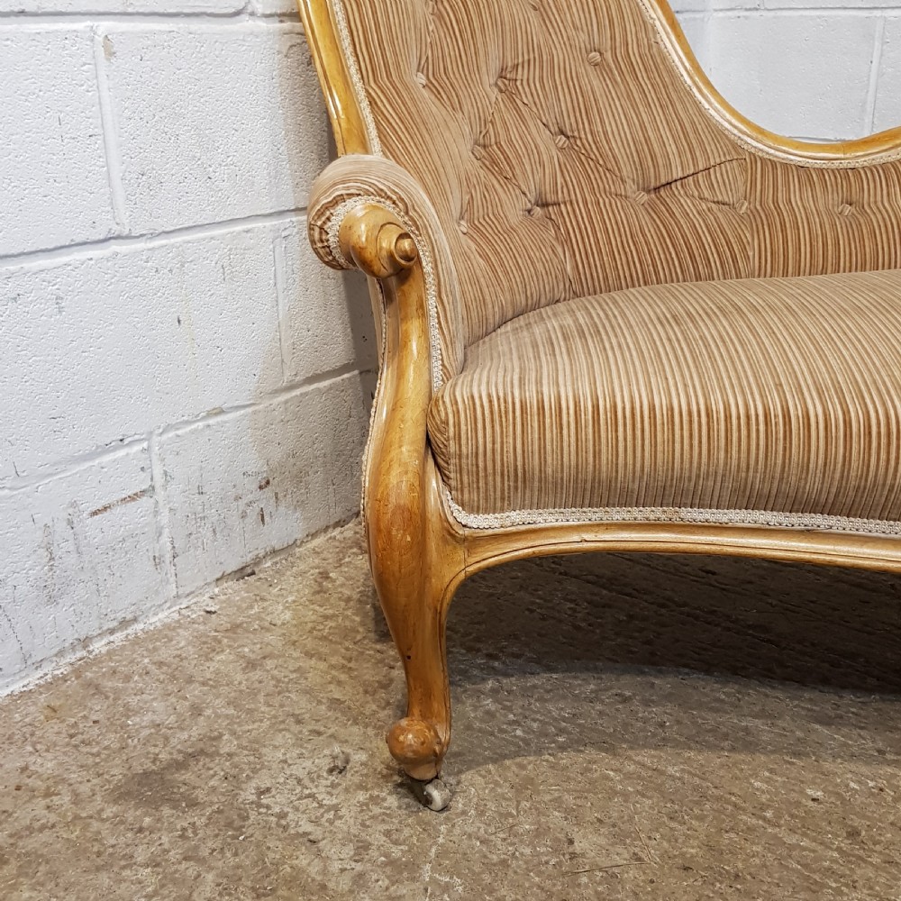 AN ANTIQUE VICTORIAN SATINWOOD SHOW FRAME SOFA C1870 View VIII