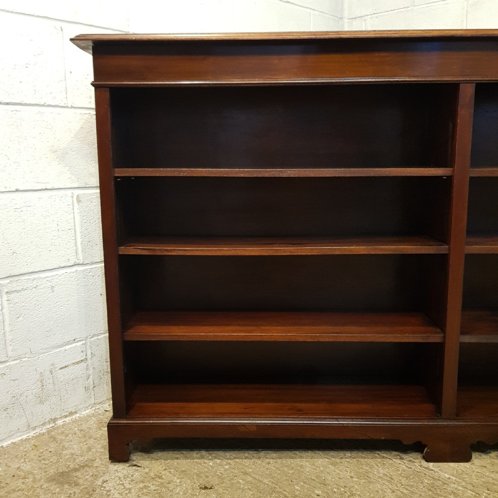 AN ANTIQUE EDWARDIAN MAHOGANY OPEN BOOKCASE C1900 View V