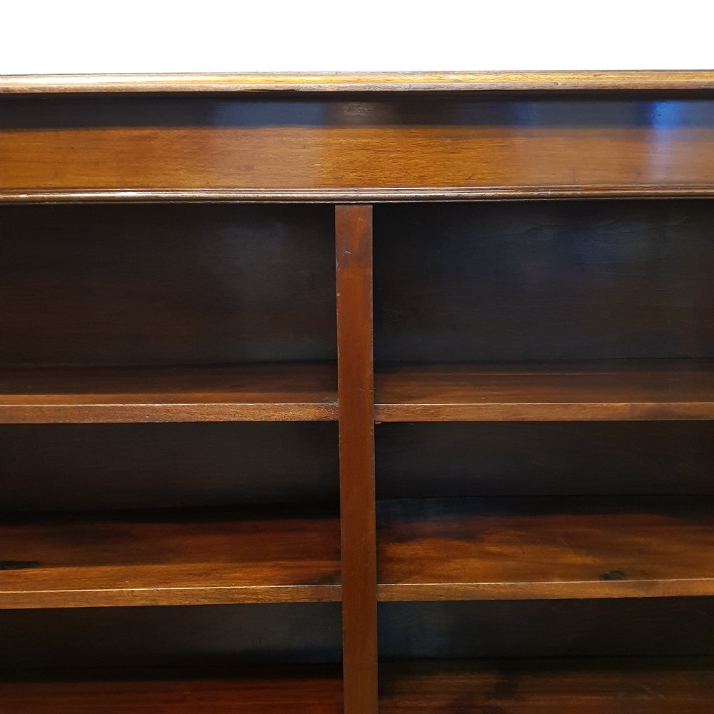 AN ANTIQUE EDWARDIAN MAHOGANY OPEN BOOKCASE C1900 View VI