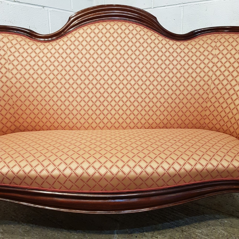 AN ANTIQUE FRENCH VICTORIAN MAHOGANY FRAMED SOFA C1890 View V