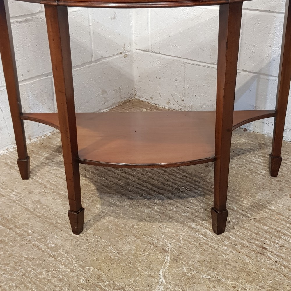 AN ANTIQUE EDWARDIAN MAHOGANY DEMI LUNE CONSOLE SIDE TABLE View V