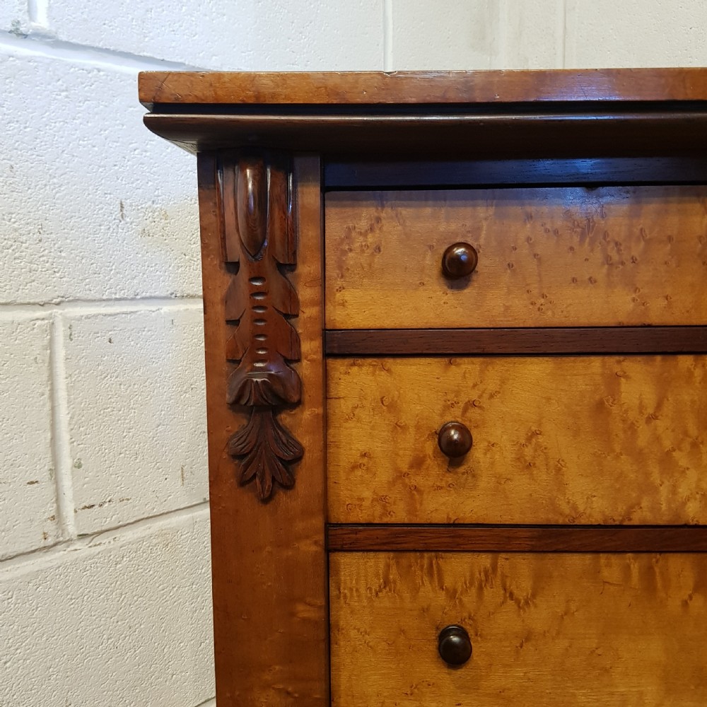 AN ANTIQUE SATINWOOD WELLINGTON CHEST C1890 View IV