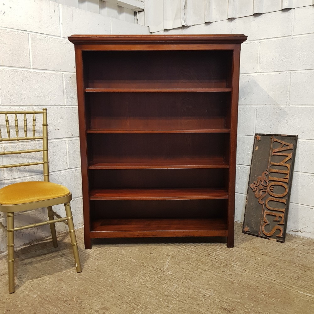 AN ANTIQUE VICTORIAN MAHOGANY OPEN BOOKCASE C1890