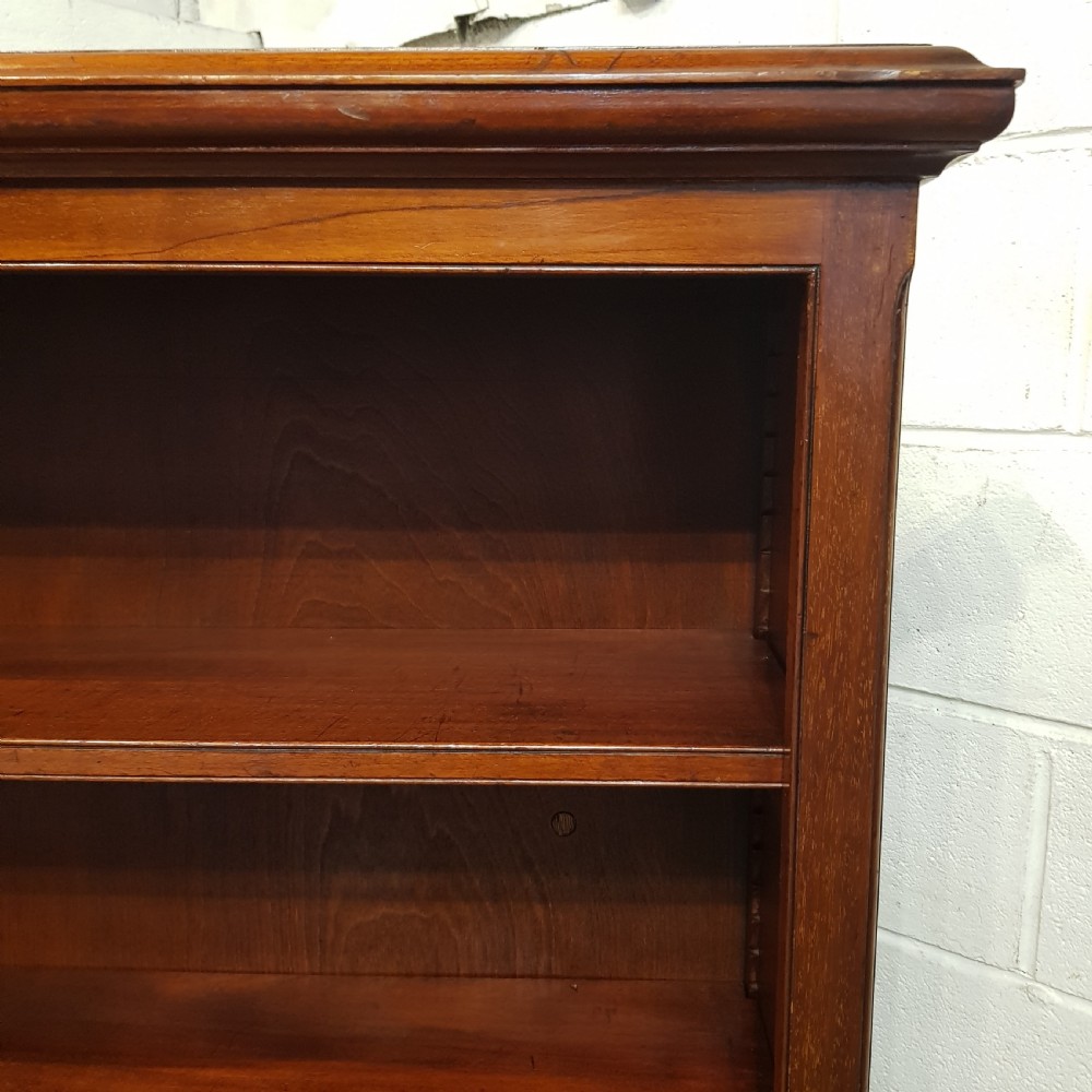 AN ANTIQUE VICTORIAN MAHOGANY OPEN BOOKCASE C1890 View IV
