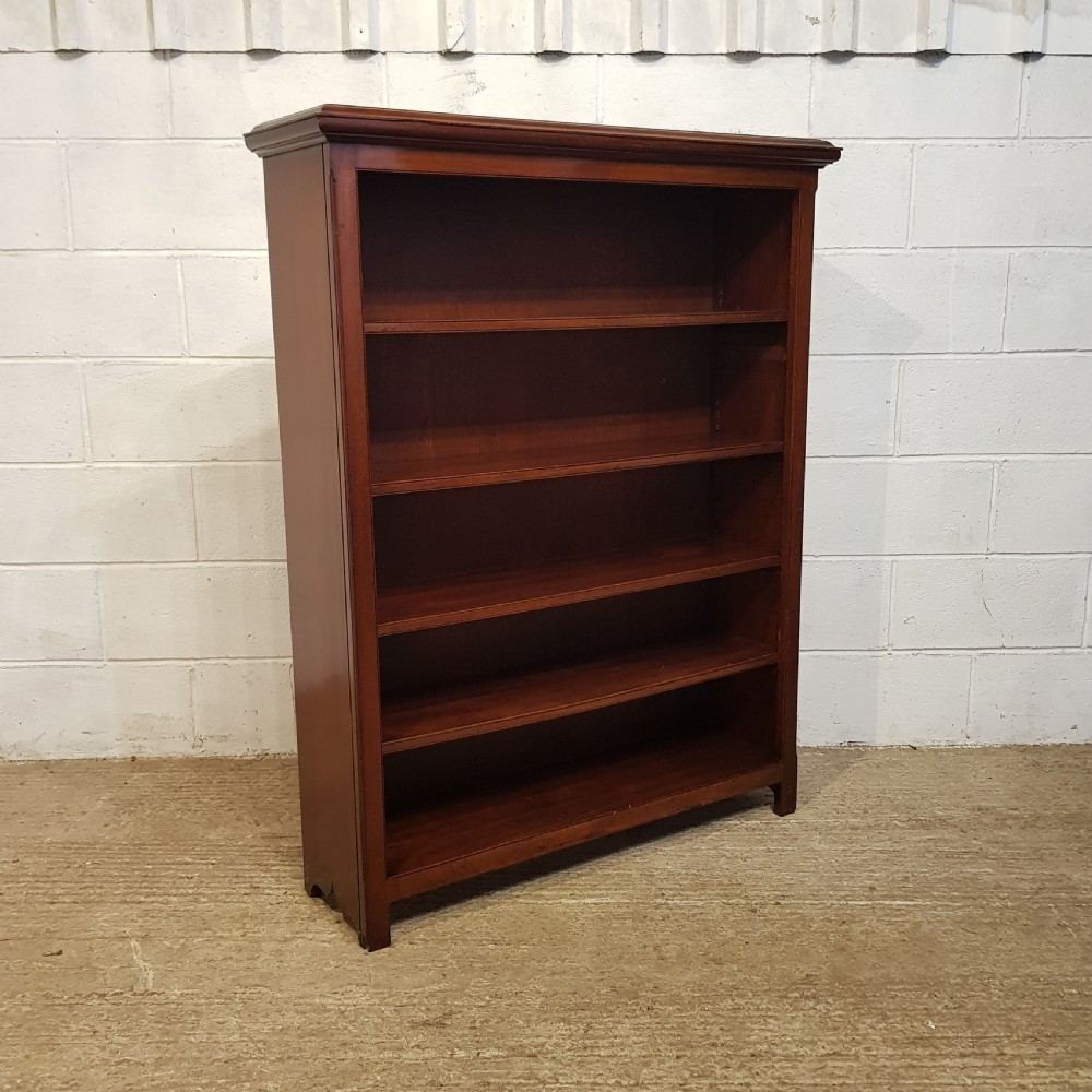 AN ANTIQUE VICTORIAN MAHOGANY OPEN BOOKCASE C1890 View VI