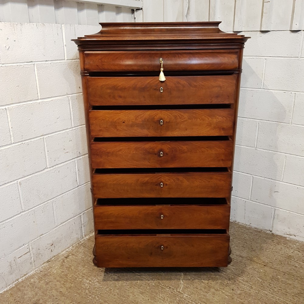 AN ANTIQUE TALL BIEDERMERE CHEST OF DRAWERS C1880 View III