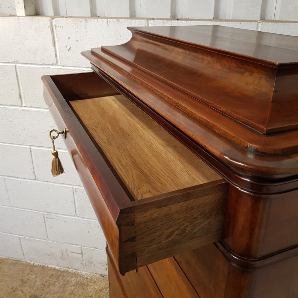 AN ANTIQUE TALL BIEDERMERE CHEST OF DRAWERS C1880 View IV