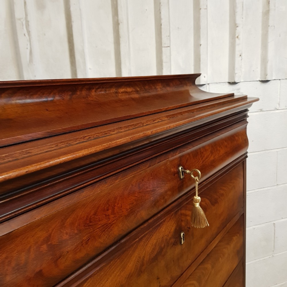 AN ANTIQUE TALL BIEDERMERE CHEST OF DRAWERS C1880 View V