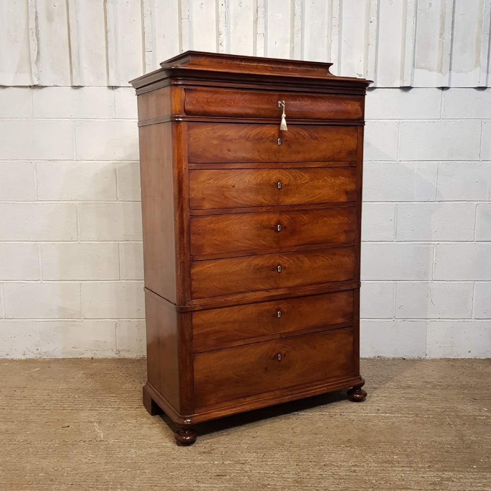 AN ANTIQUE TALL BIEDERMERE CHEST OF DRAWERS C1880 View VI
