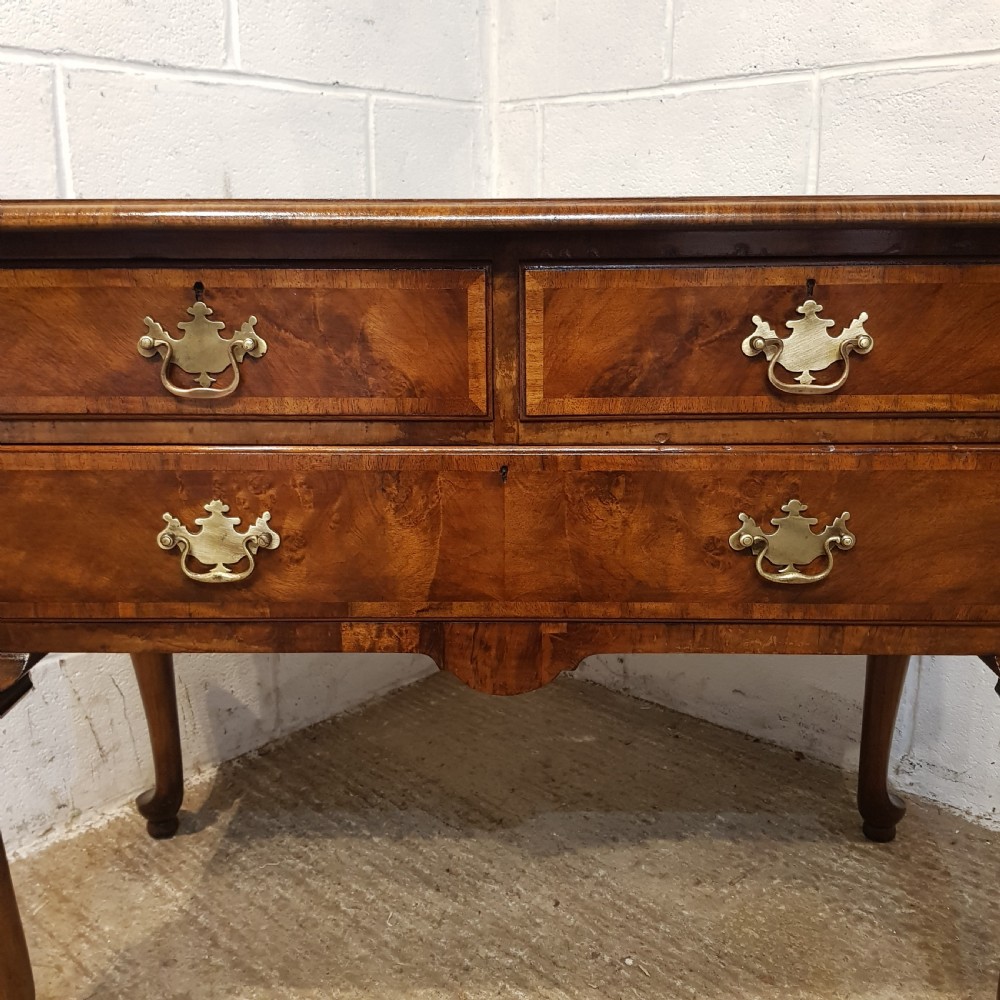 AN ANTIQUE BURR WALNUT LOWBOY BY WARING S GILLOWS STAMPED C1920 View III