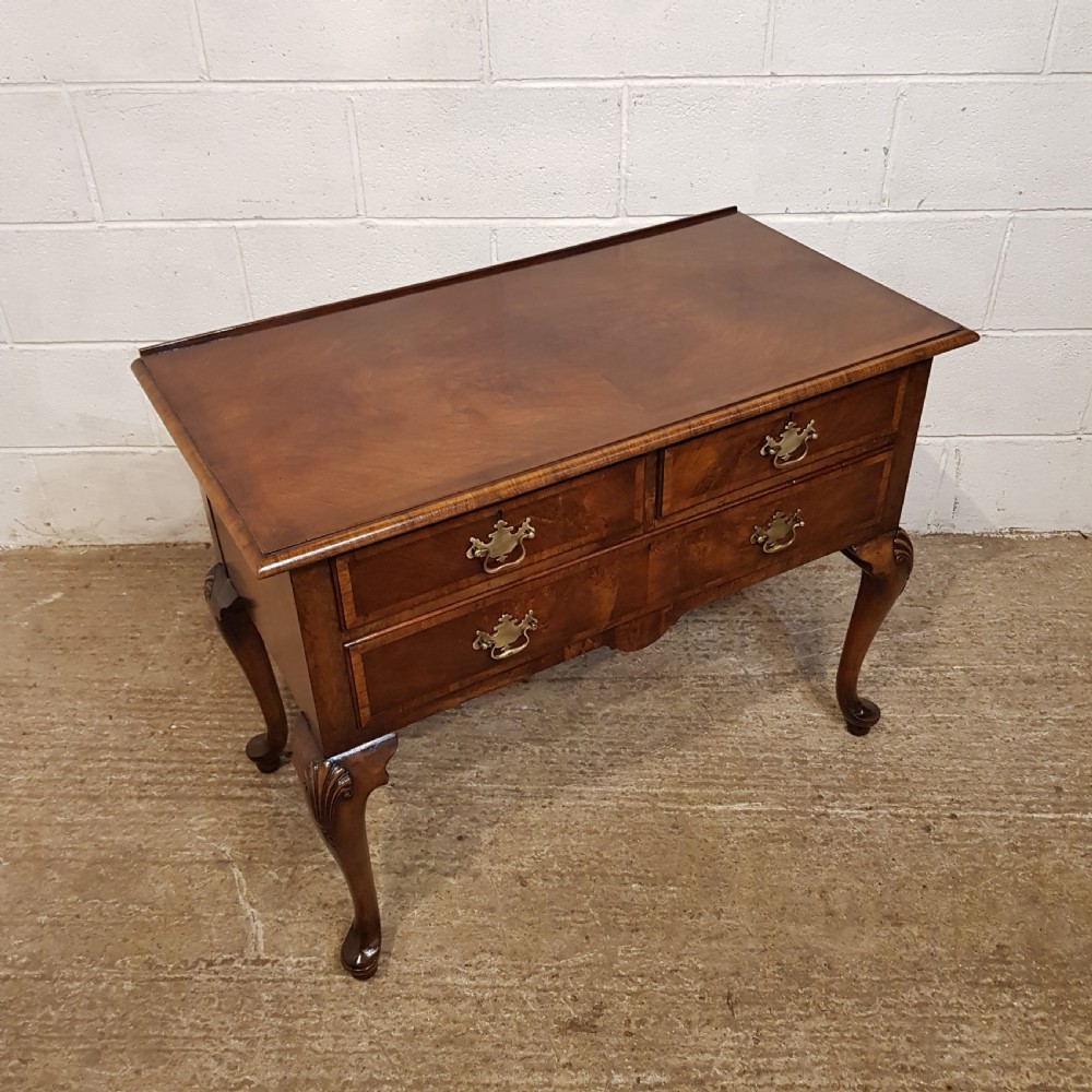 AN ANTIQUE BURR WALNUT LOWBOY BY WARING S GILLOWS STAMPED C1920 View IV