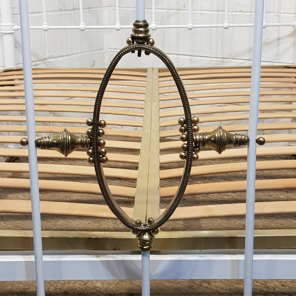 AN ANTIQUE VICTORIAN BRASS AND IRON DOUBLE BEDSTEAD C1880 View II