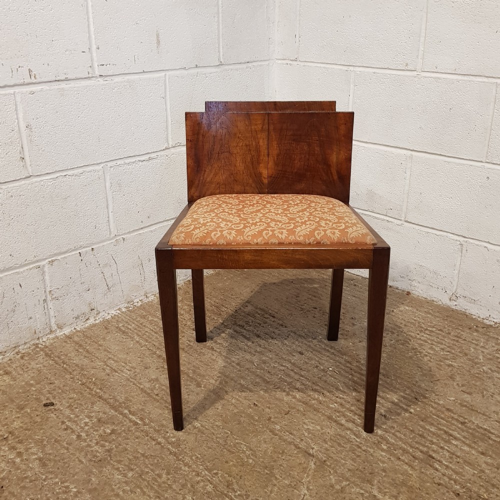 AN ANTIQUE BURR WALNUT ART DECO DRESSING TABLE AND STOOL C1920 View VII