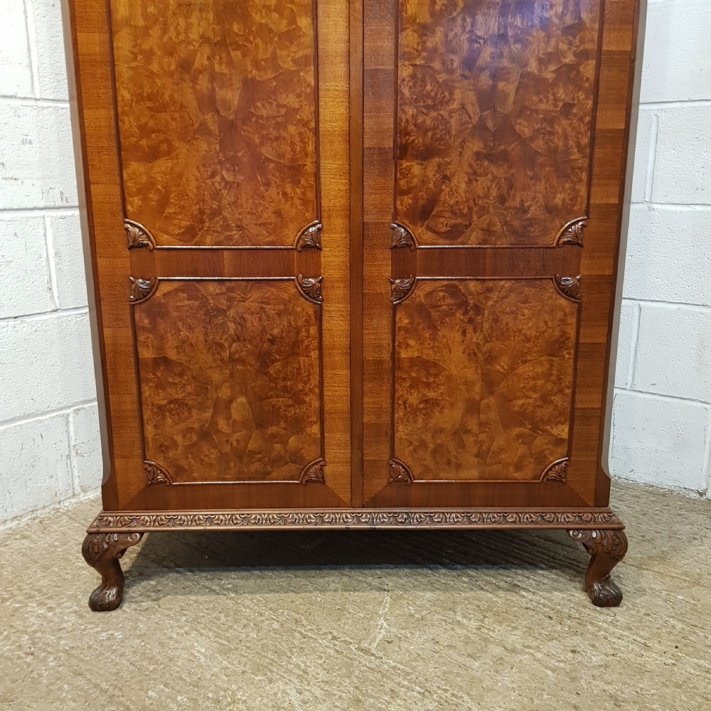 AN ANTIQUE BURR WALNUT FITTED WARDROBE C1920 View III