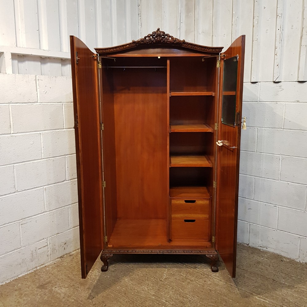AN ANTIQUE BURR WALNUT FITTED WARDROBE C1920 View V