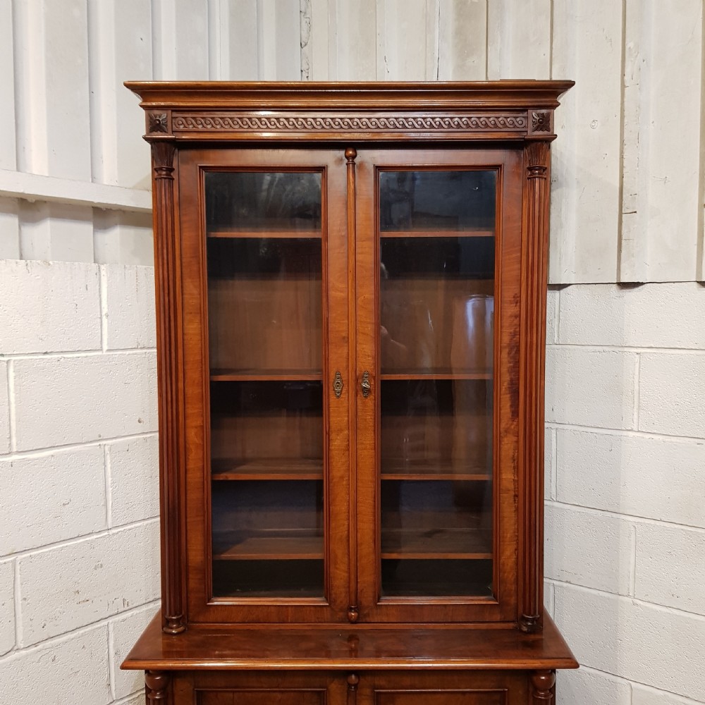 AN ANTIQUE BURR WALNUT BIEDERMERE BOOKCASE C1880 View V