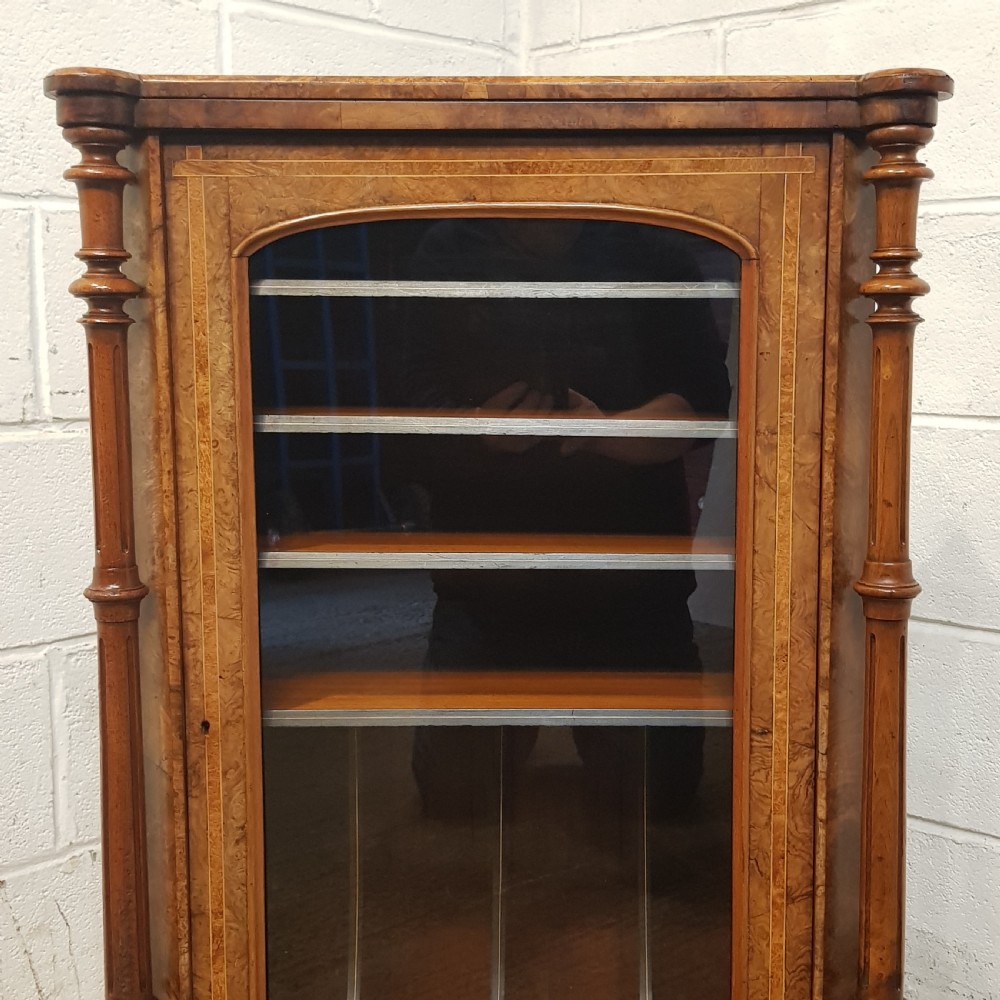 AN ANTIQUE VICTORIAN BURR WALNUT MUSIC CABINET C1880 View II
