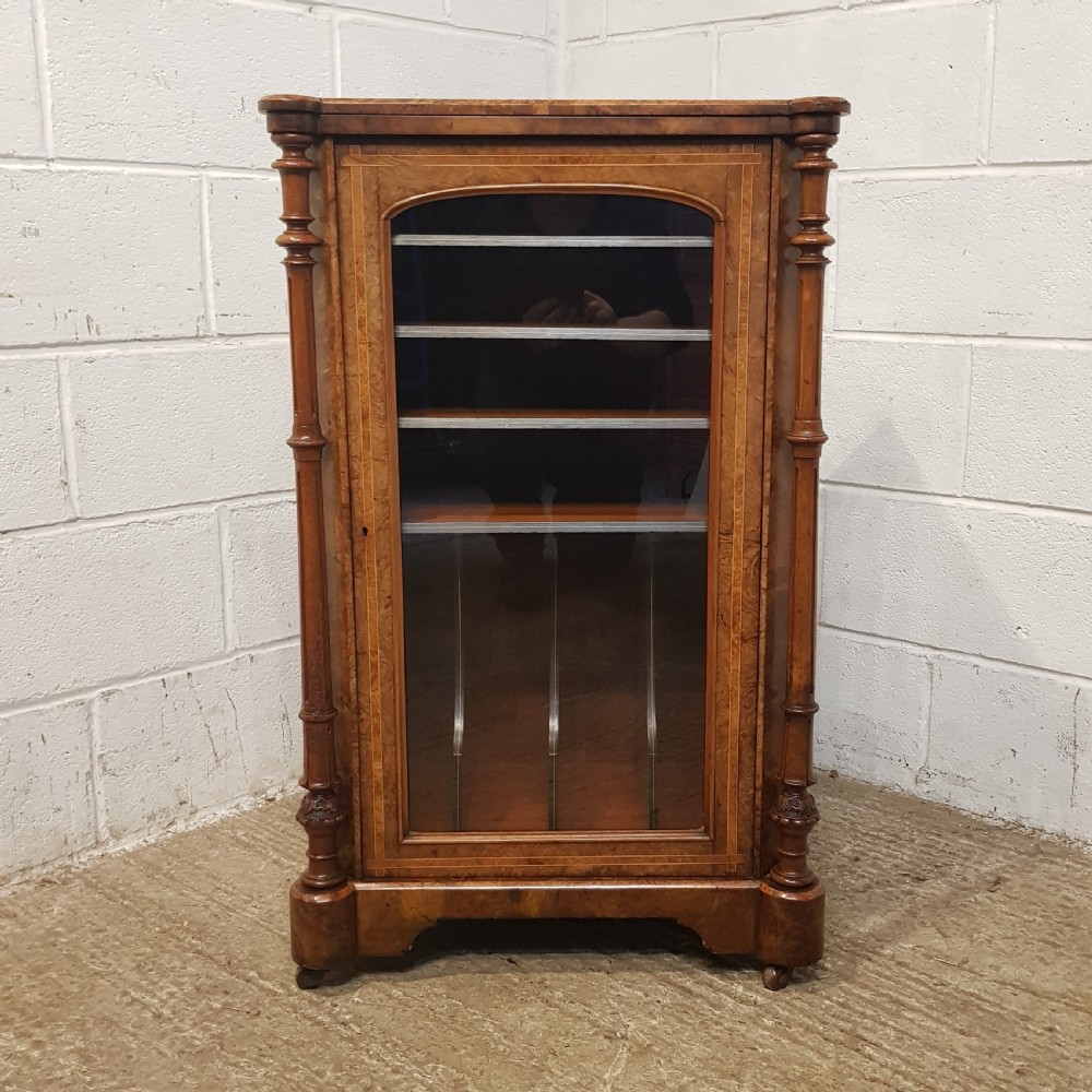 AN ANTIQUE VICTORIAN BURR WALNUT MUSIC CABINET C1880 View IV