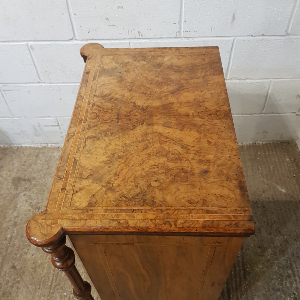 AN ANTIQUE VICTORIAN BURR WALNUT MUSIC CABINET C1880 View V