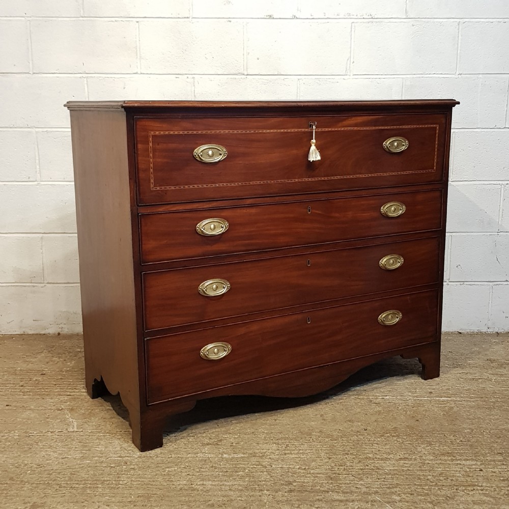 AN ANTIQUE REGENCY MAHOGANY SECRETAIRE CHEST C1800 View II