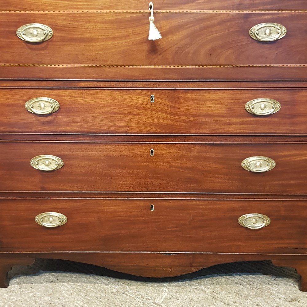 AN ANTIQUE REGENCY MAHOGANY SECRETAIRE CHEST C1800 View X