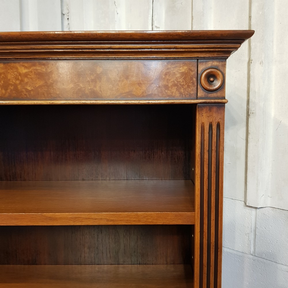 AN ANTIQUE WALNUT TALL NARROW OPEN BOOKCASE OR CUPBOARD C1920 View IX